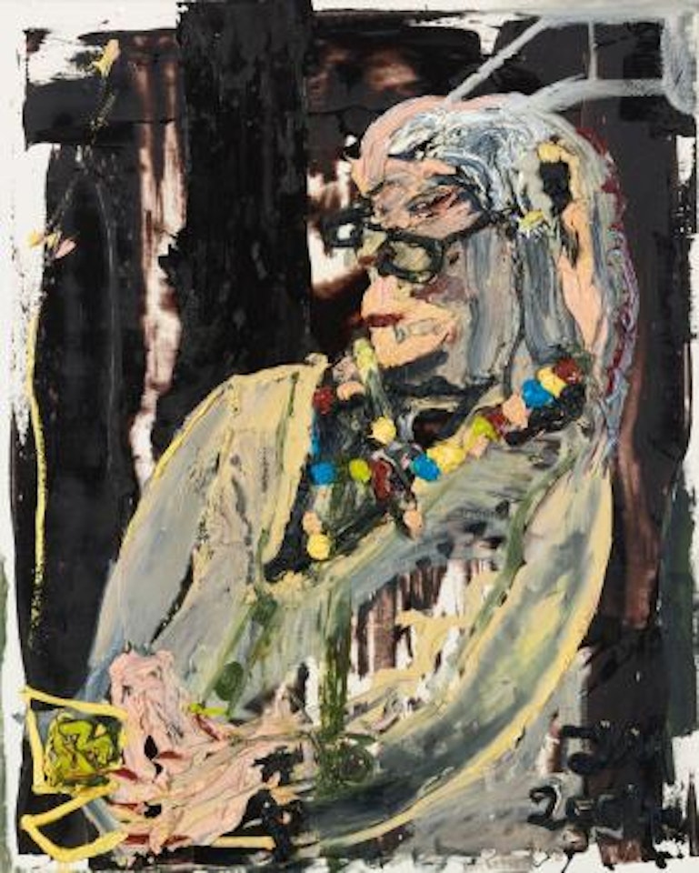 Mutter Mit Heiligem Buch; Diamantener Perlenkette Von Colonel Kurtz (Verso) [Two Works] by Jonathan Meese
