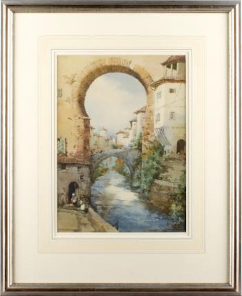 Continental town scene by Noel Harry Leaver