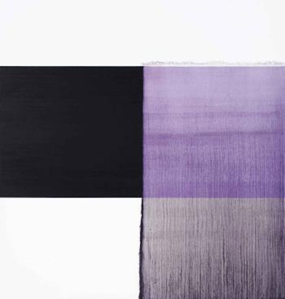 Exposed Painting Schevening Black, Red, Violet by Callum Innes