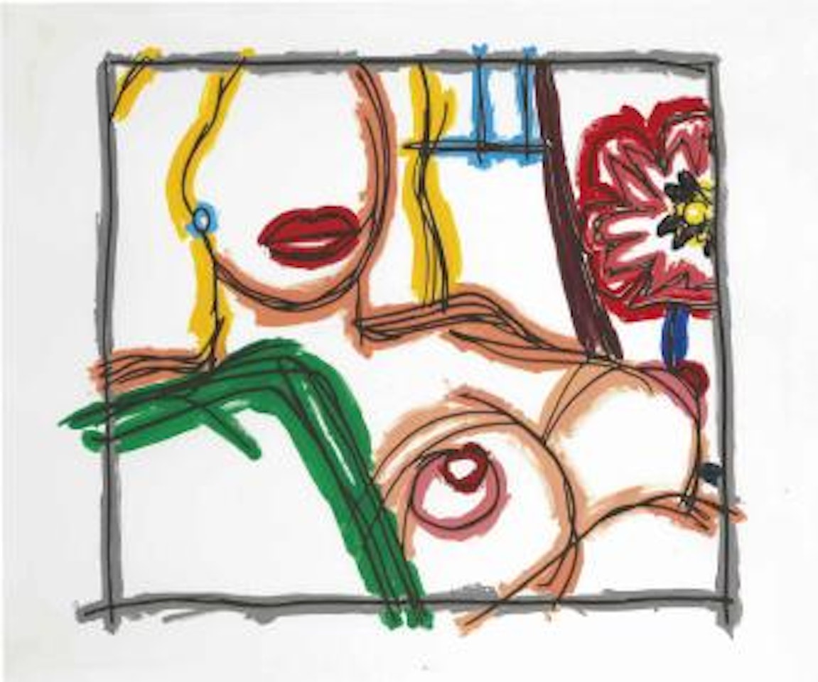 From Nude Painting Print (Reverse and Black) by Tom Wesselmann