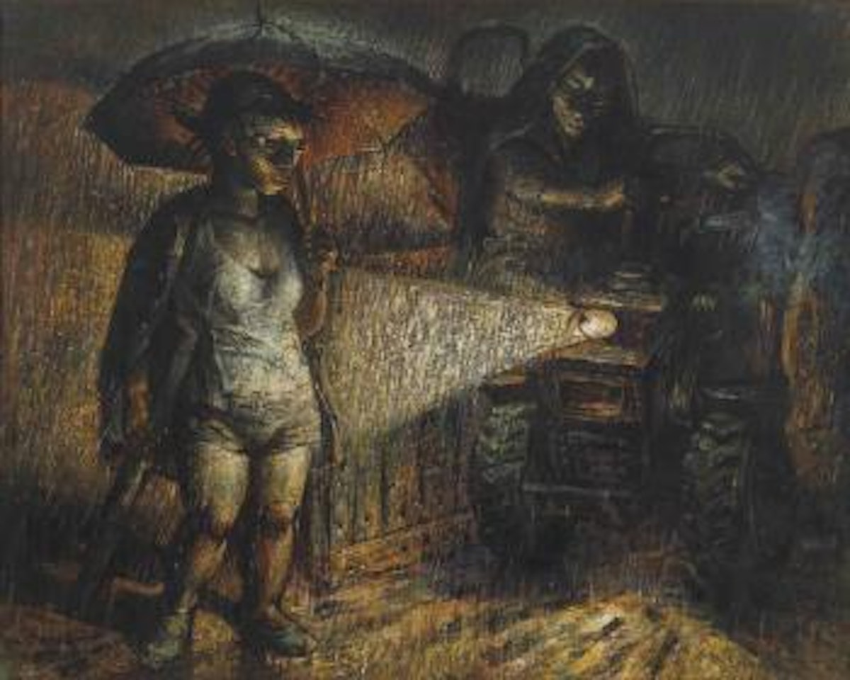 Late Return (A Lift at Night) by Luo Zhongli