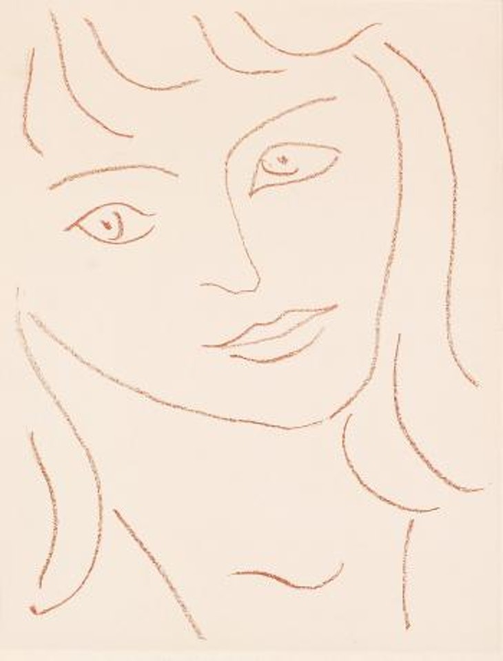 One plate from Visages - Quartorze Lithographies (Duthuit Books 11) by Henri Matisse