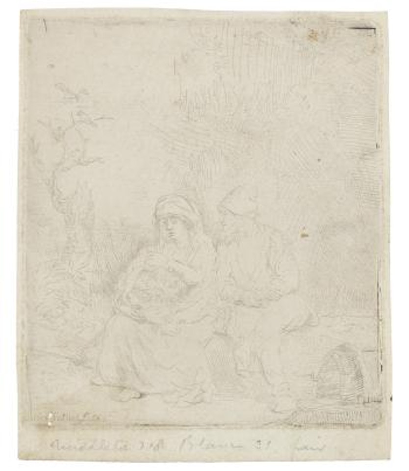 The Rest on the Flight into Egypt: Lightly Etched (Bartsch 58) by Attributed to Rembrandt Harmensz van Rijn