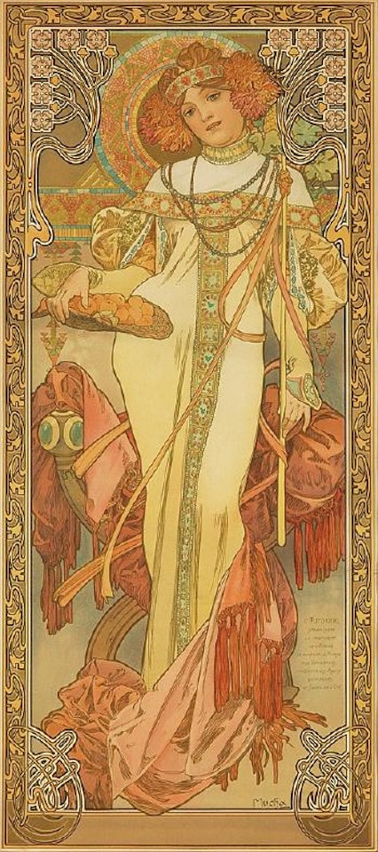 The seasons / Autumn by Alphonse Mucha