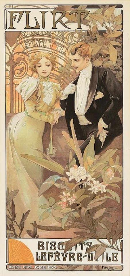 Flirt by Alphonse Mucha