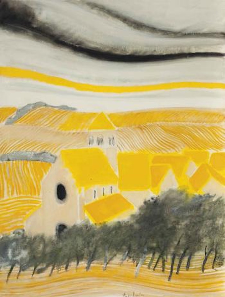 Village aux toits jaunes by André Brasilier