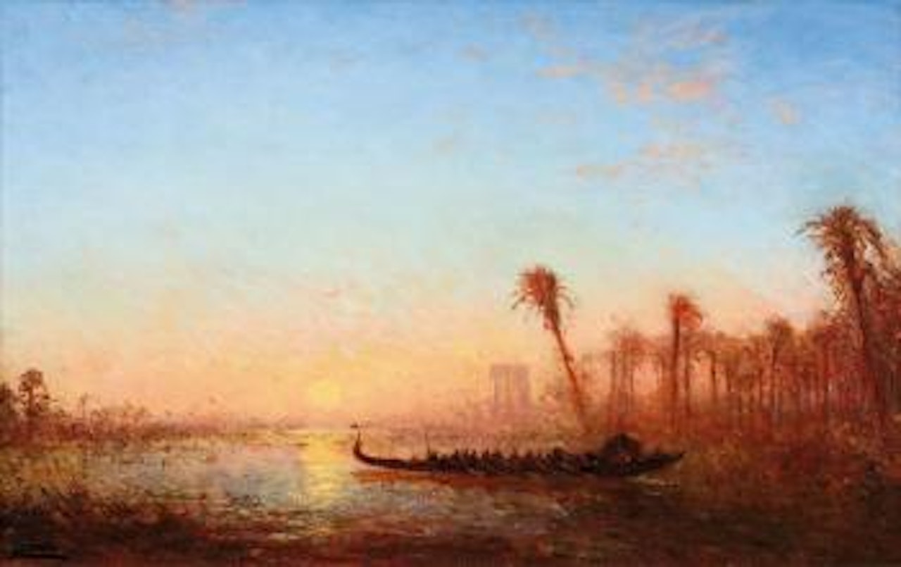 Le Nil au crépuscule, Damanhour by Félix Ziem