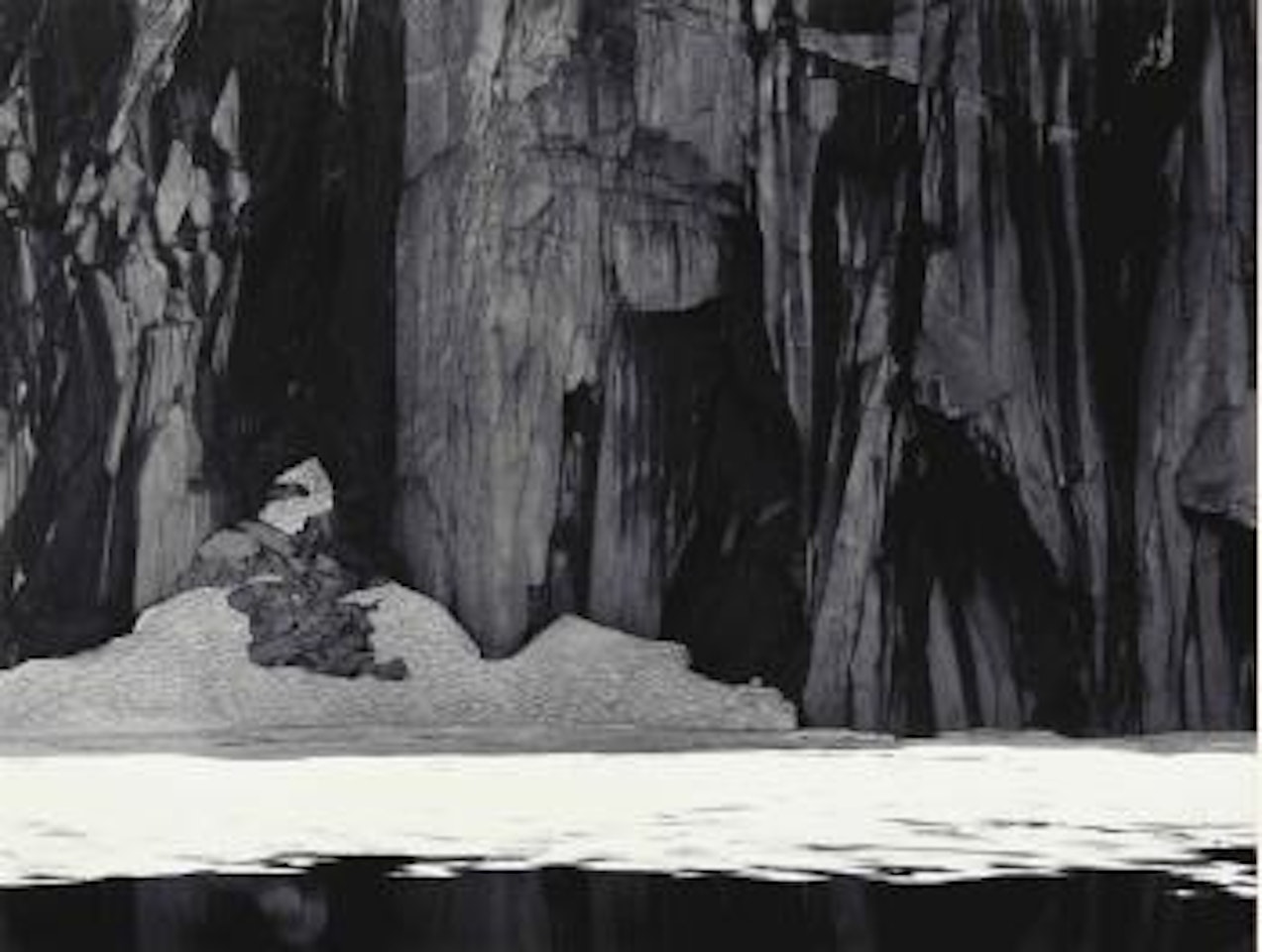 Frozen Lake and Cliffs, Sierra Nevada, California by Ansel Adams