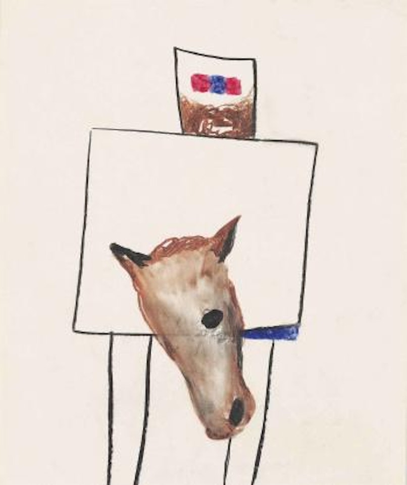 Seven studies including Ned Kelly and Greek Warrior fragments by Sidney Nolan