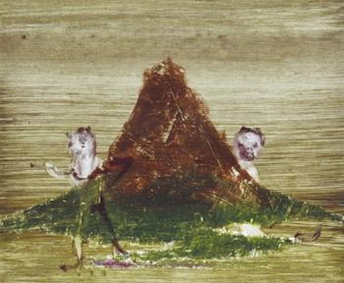 Dancing Girl and Monkey King and Volcano, Indonesia by Sidney Nolan