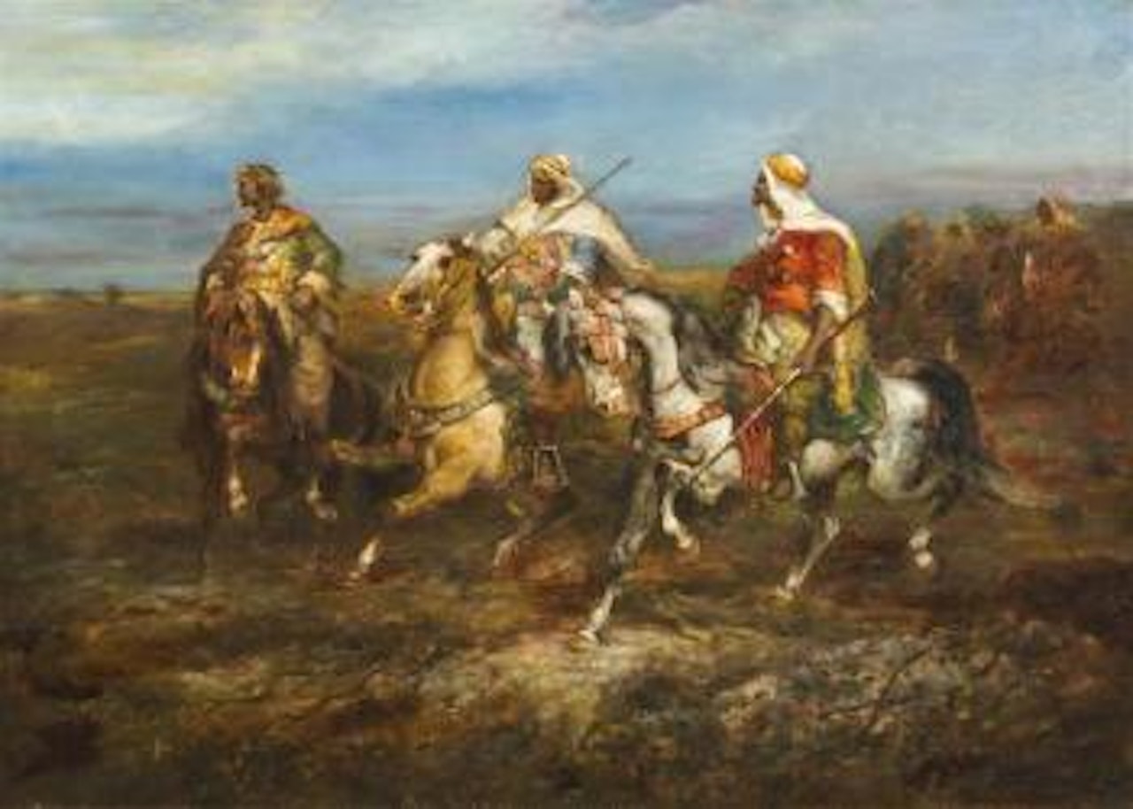 Soldiers on horseback by Adolf Schreyer