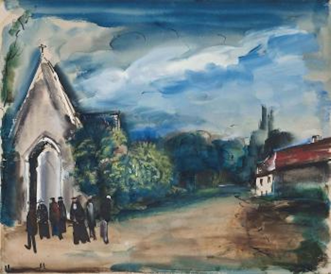 La sortie de la messe by Maurice de Vlaminck