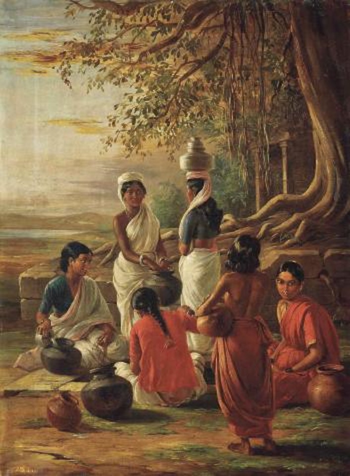 Indian women at a well by English School