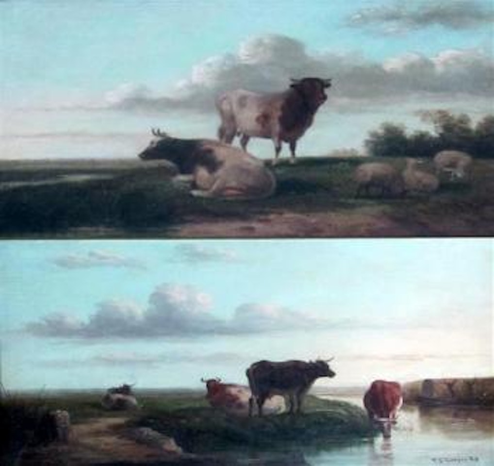 Cattle and sheep by Thomas Sidney Cooper