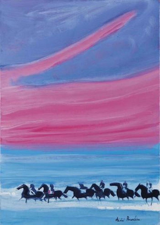 Cavaliers au ciel rose by André Brasilier