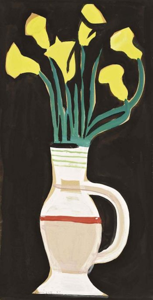 Fleurs jaunes dans un vase by Oscar Dominguez