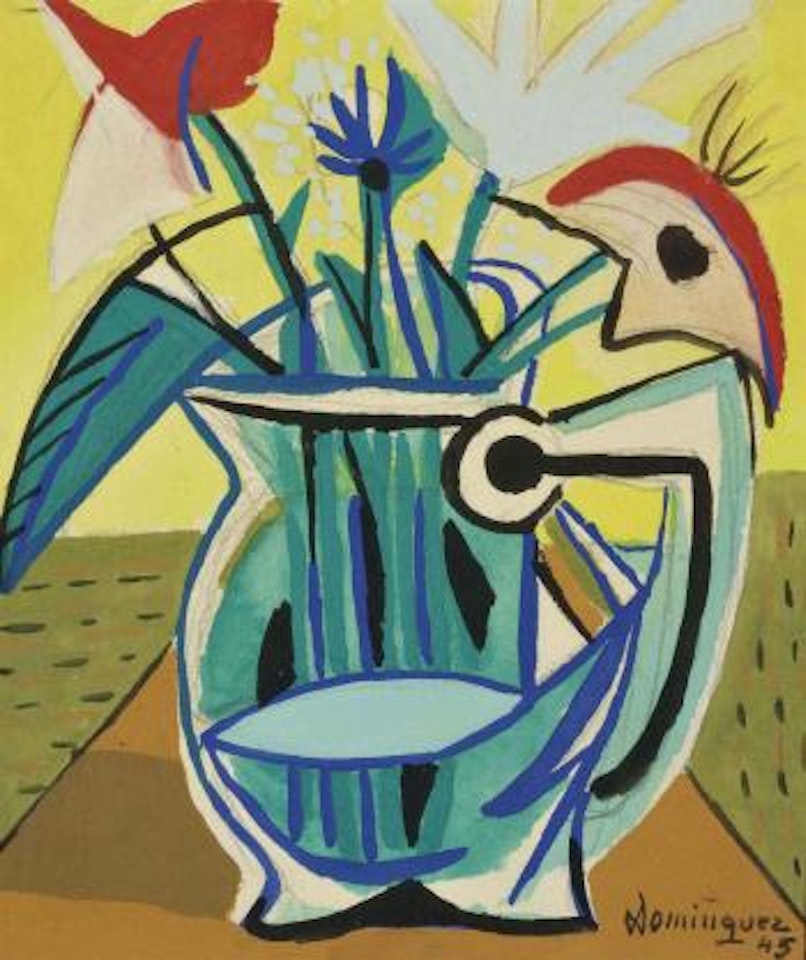 Fleurs dans un vase by Oscar Dominguez