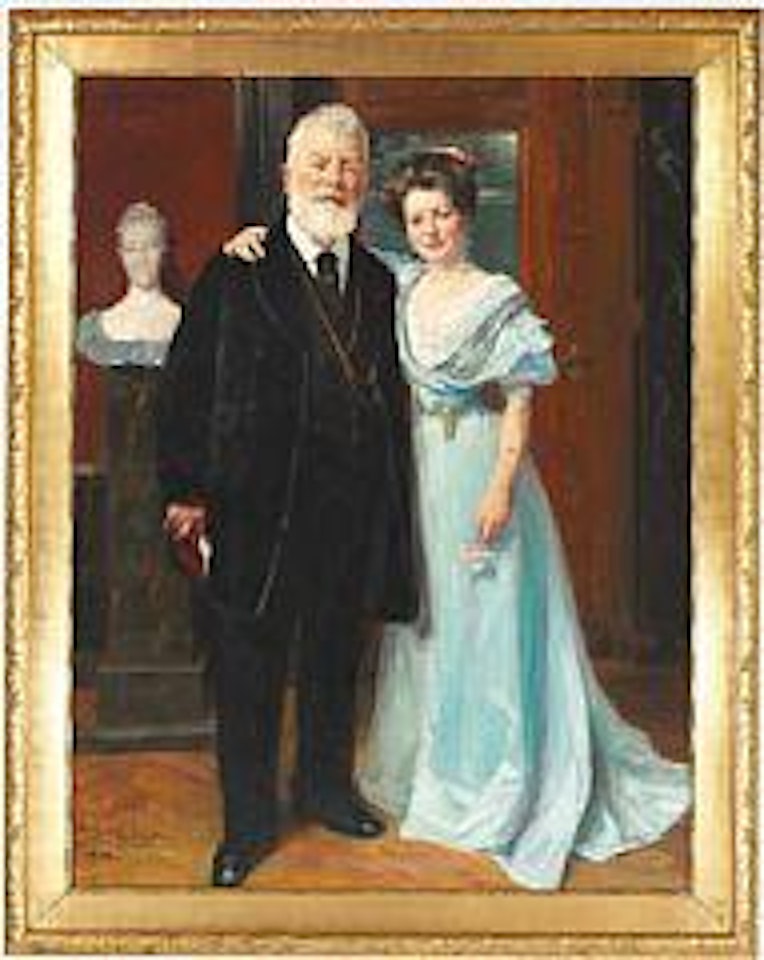 Portræt af Dr. Phil. Brygger Carl Jacobsen med sin yngste Datter. Double portrait of Dr. Phil. Brewer Carl Jacobsen (1842-1914) and his youngest daughter Paula (1890-1981)… by Peder Severin Kröyer