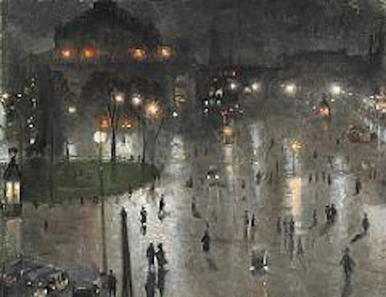 Evening at Kongens Nytorv, Copenhagen. View from the artist's flat by Michael Ancher