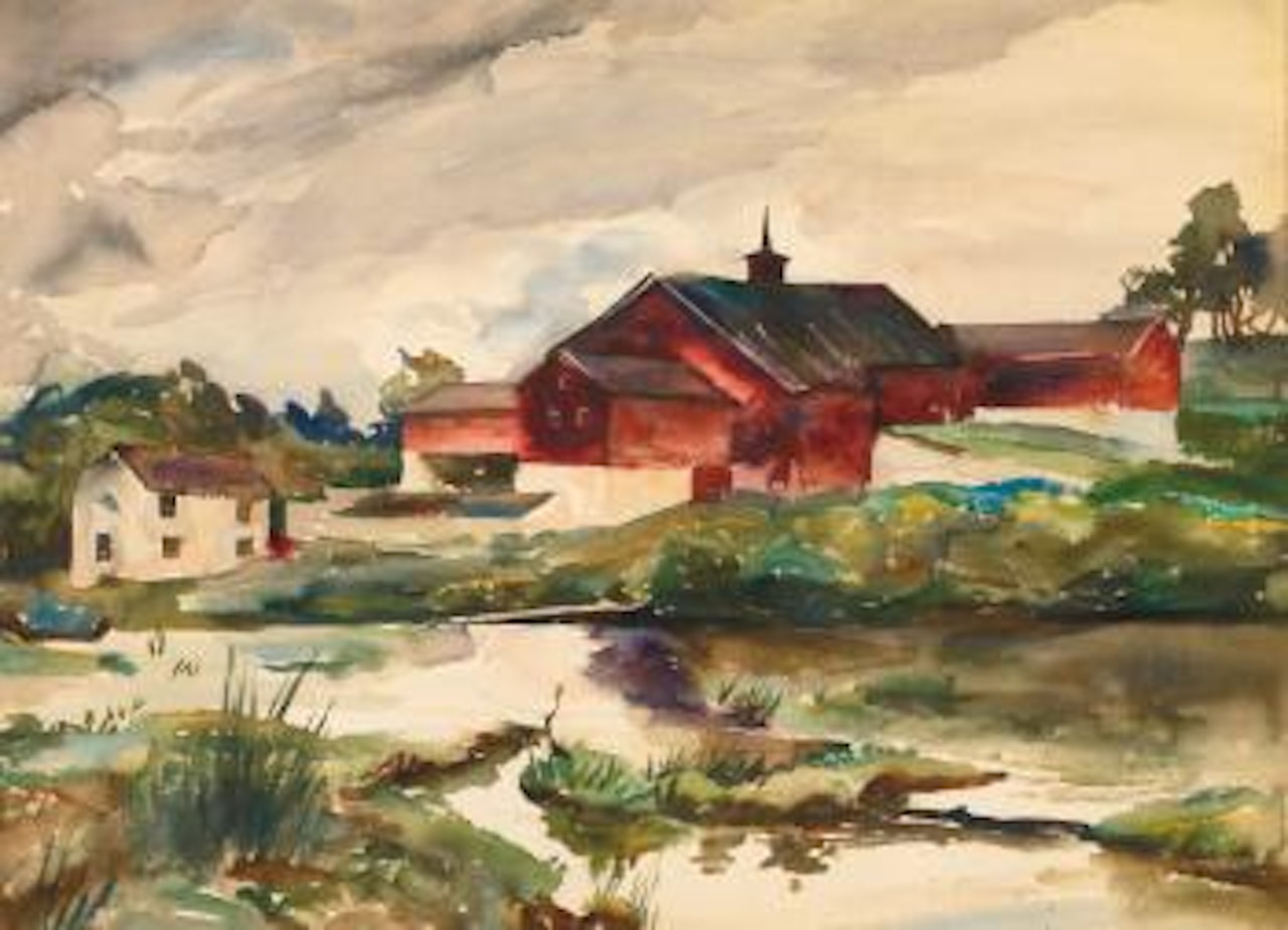 Pyle's Barn, Study For Red Barn by Andrew Wyeth