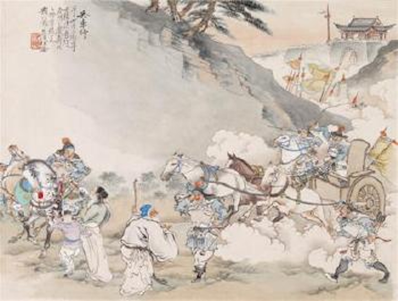 Scene from Du Fu's famous poem Bing Che Xing by Xu Cao