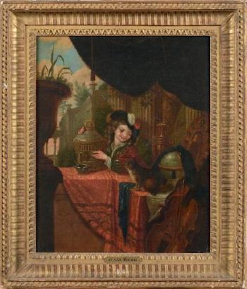 L'enfant à la cage d'oiseaux by Willem van Mieris