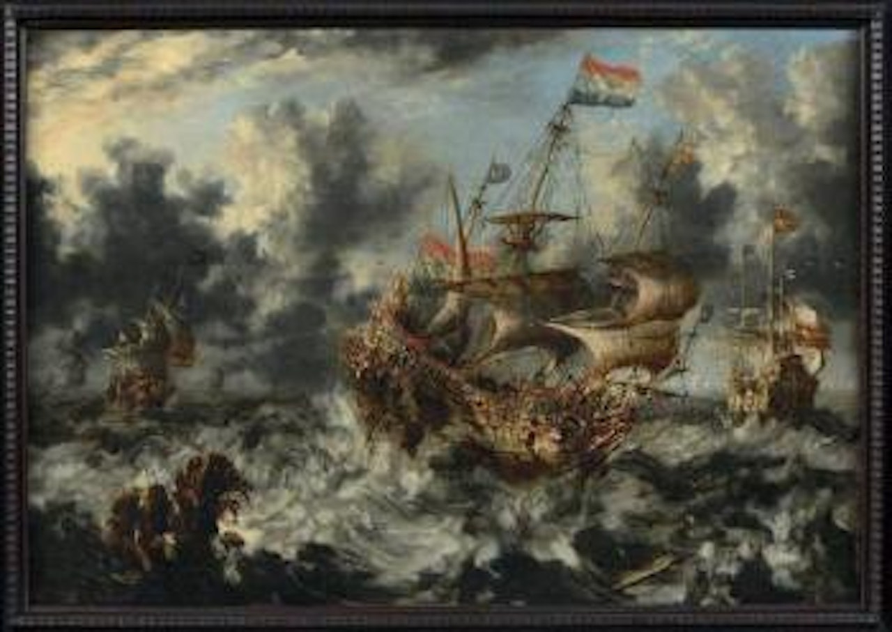 Voilier dans la tempête by Dutch School