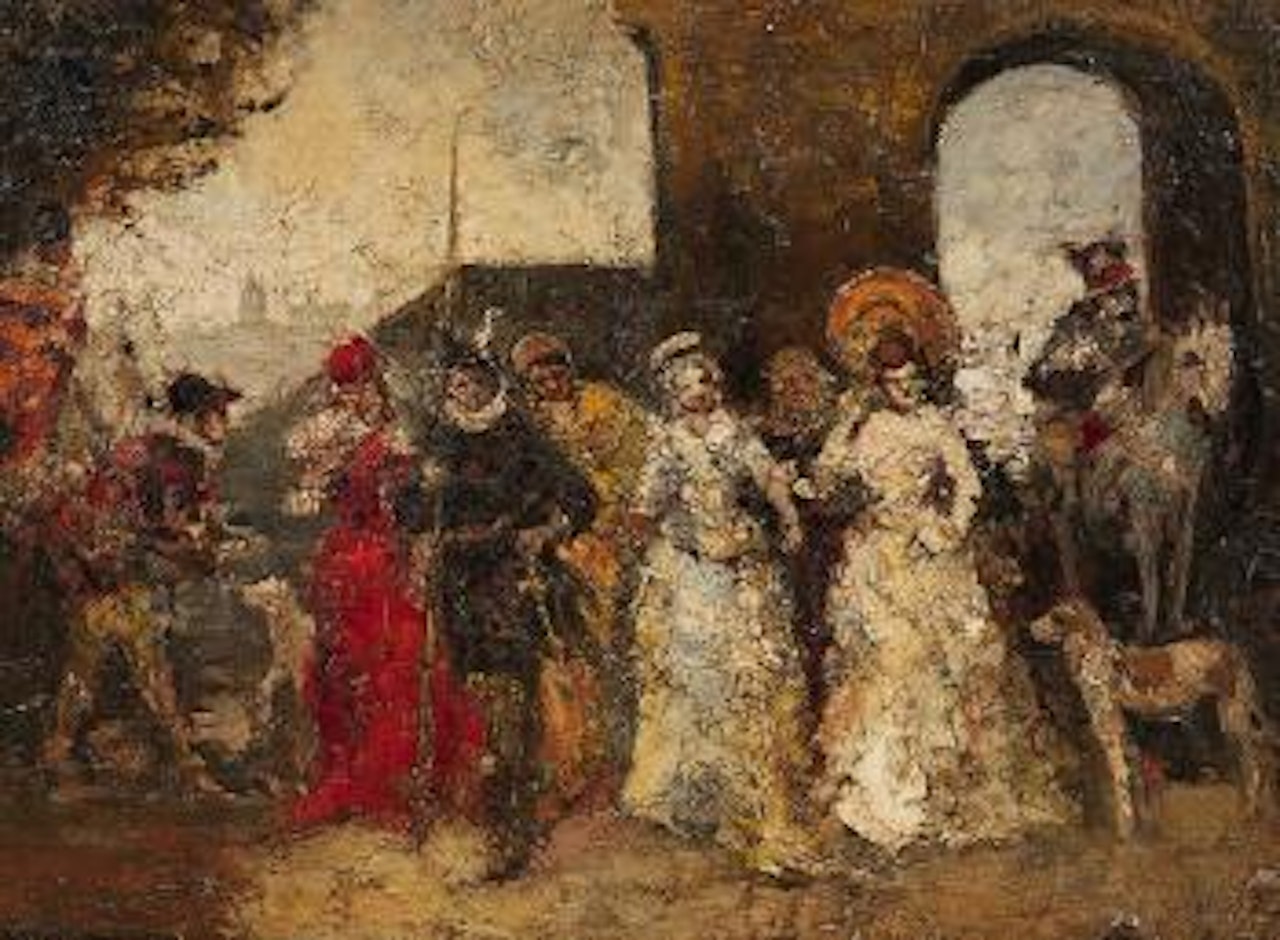 Spaziergang Vor Dem Tor by Adolphe Monticelli