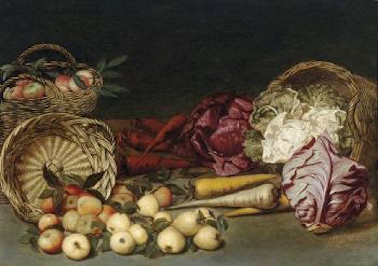 Nature morte de pommes, navets et choux by Jan Van Kessel The Elder
