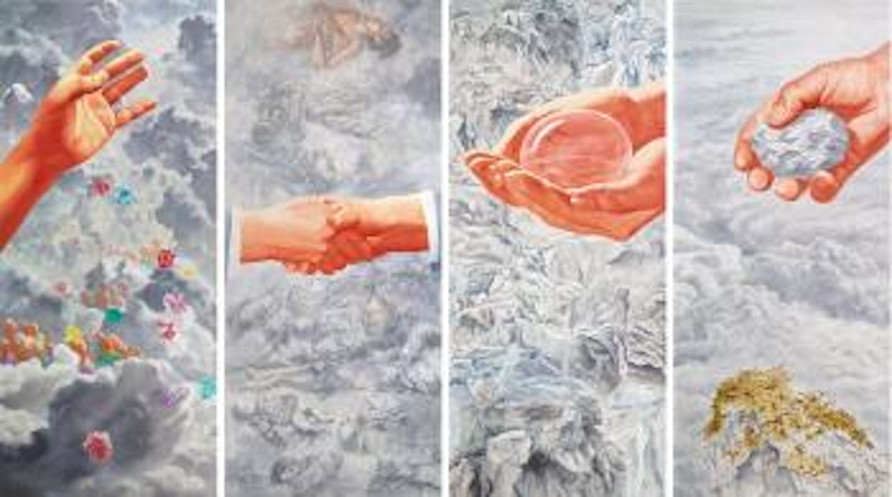 2003 (Quadriptych) by Fang Lijun