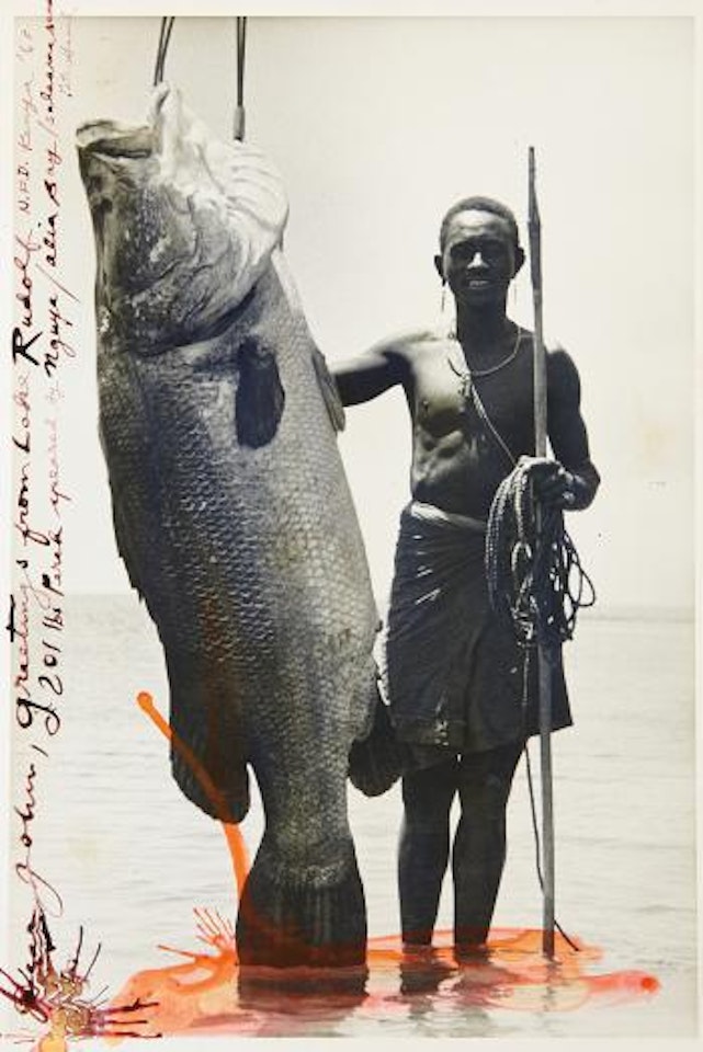 Nguya and 201-lb. Nile Perch, Alia Bay, Lake Rudolf by Peter Beard
