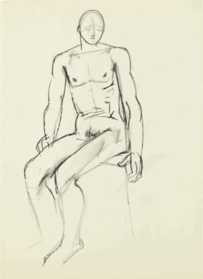 Seated nude by Keith Vaughan