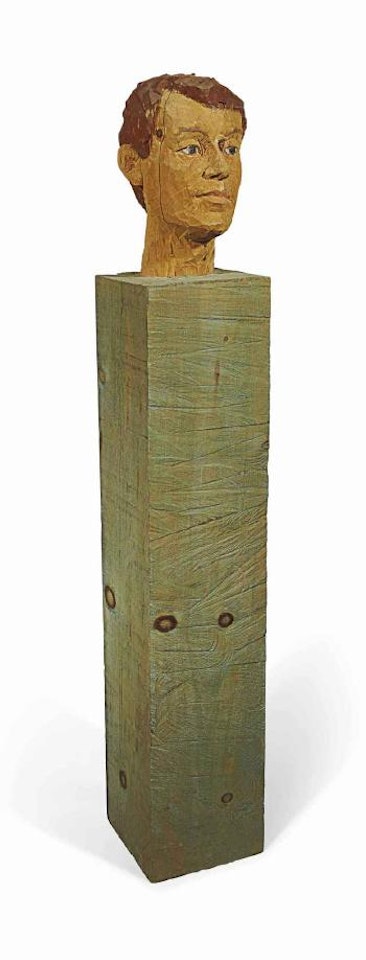 Man's Head On a Column by Stephan Balkenhol