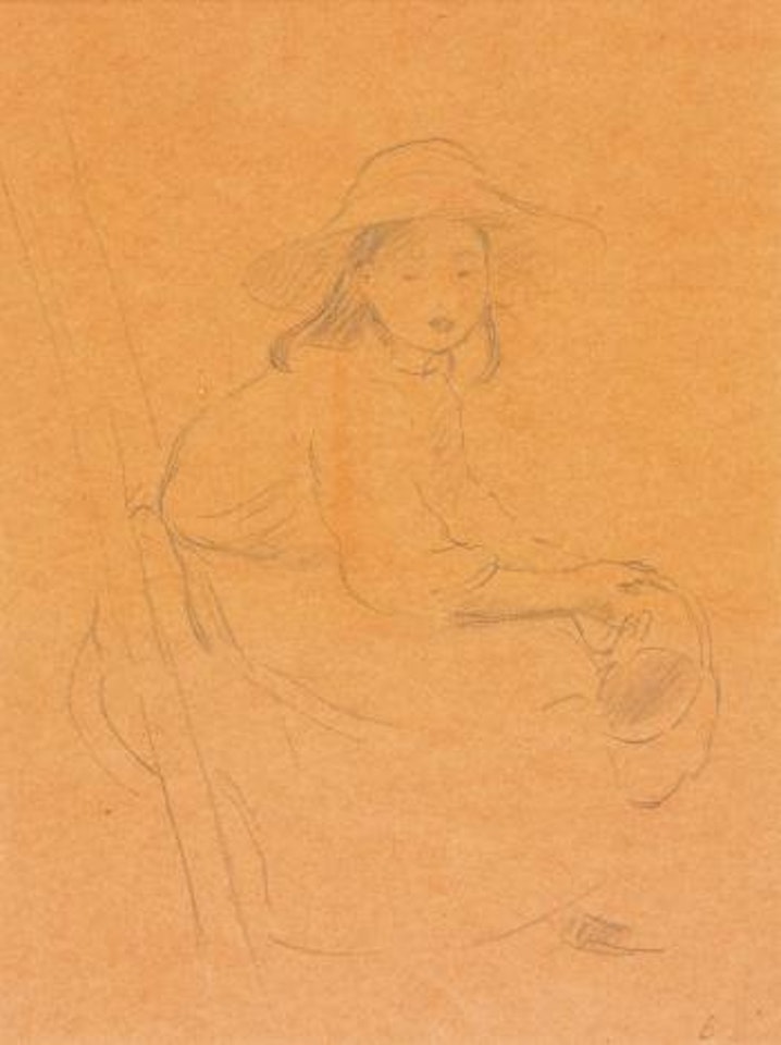 Jeune Fille Assis Sur Une Échelle by Berthe Morisot