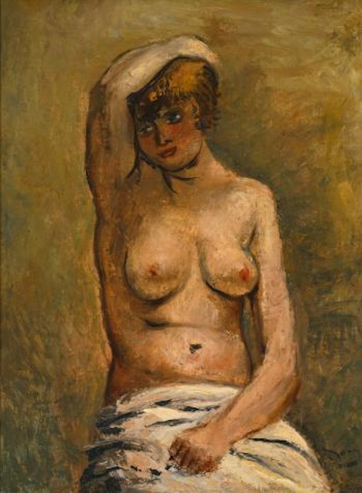 Buste De Femme Assise Aux Seins Nus by Andre Derain