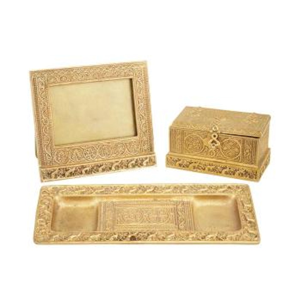 Tiffany Studios Gilt-Bronze Partial Desk Set by Tiffany Studios