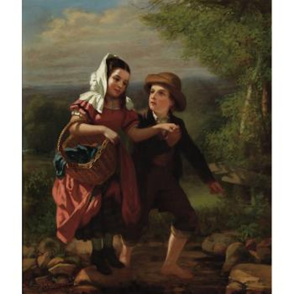 Crossing The Stream by John George Brown