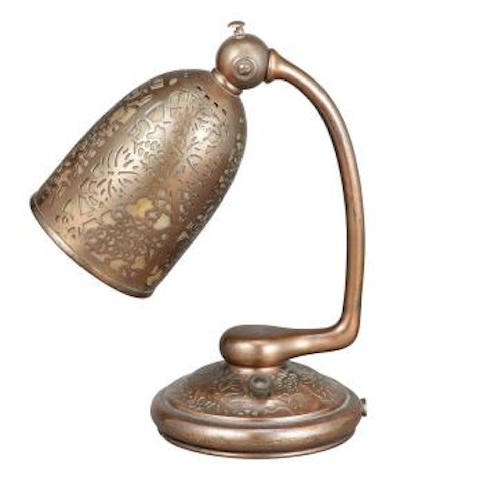 Tiffany Studios Bronze and Favrile Glass Desk Lamp by Tiffany Studios