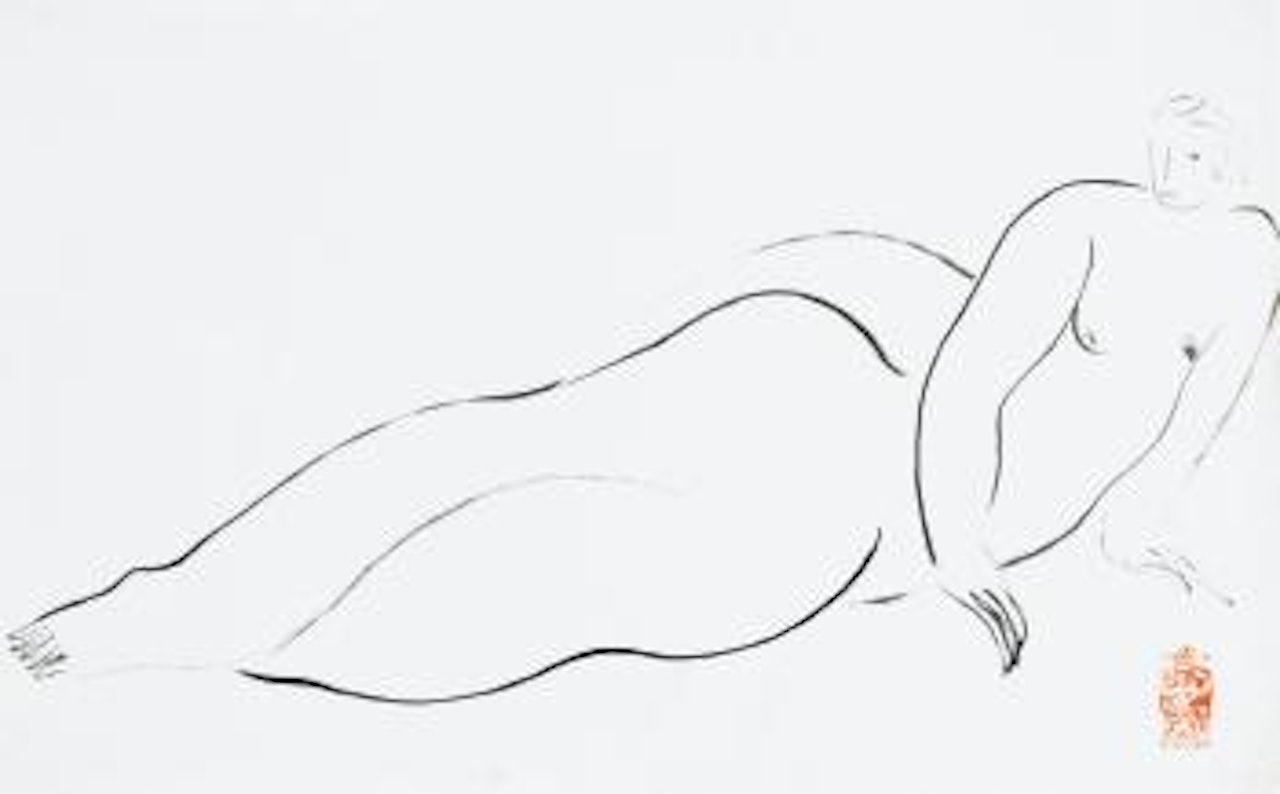 Nu Allongé Appuyé Sur Les Mains (Lying Nude Leaning On Hands) by Sanyu