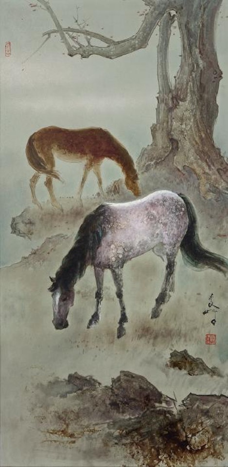 A Pair Of Horses by Lee Man Fong
