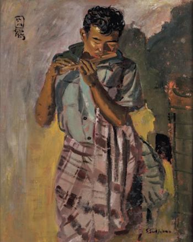 Pemain Suling (Flautist) by Sindutomo Sudjojono