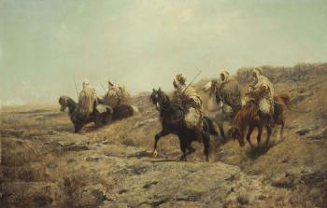 Arab Warriors on the Lookout by Adolf Schreyer