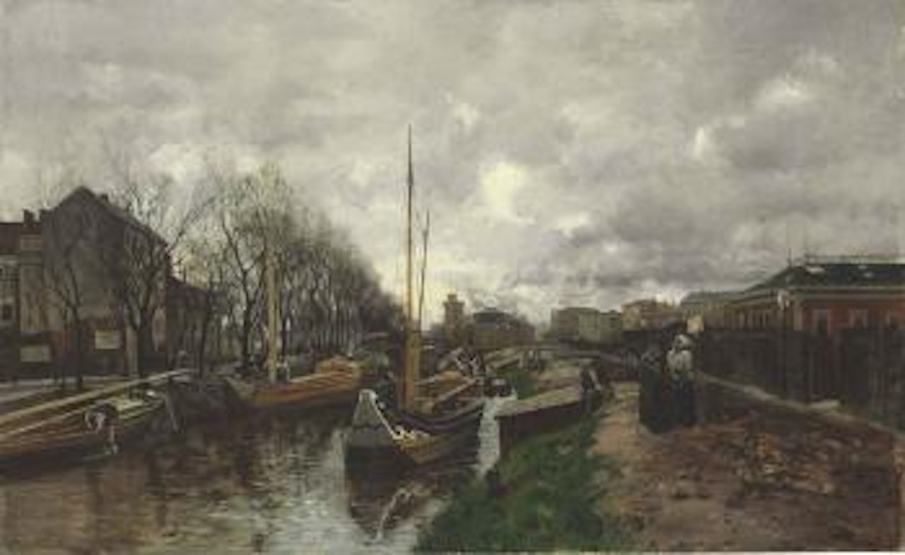 Bateaux sur un affluent de la Seine by Luigi Loir
