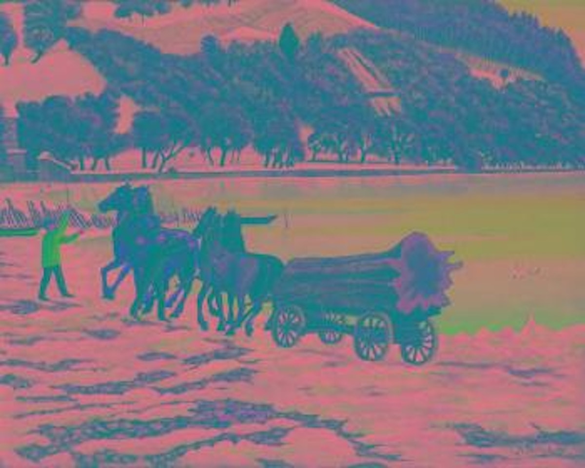 Pappelfuhre am See by Adolf Dietrich