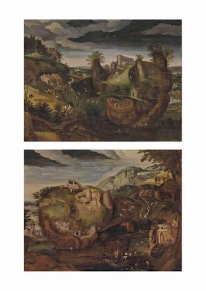 Paysages anthropomorphes, portraits de femme et d'homme by Flemish School