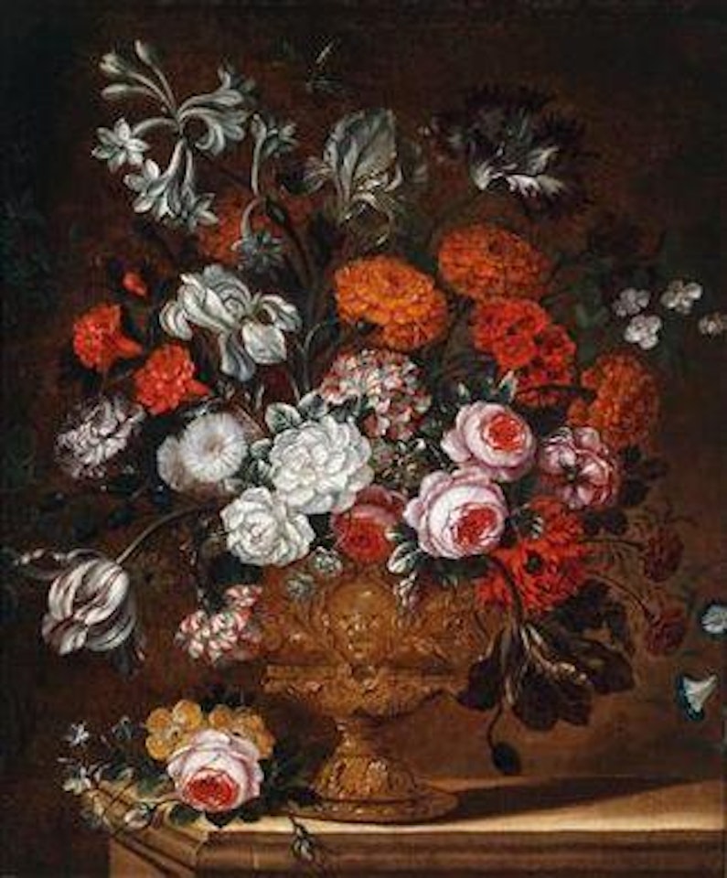 Still life of roses, carnations and tulips by Florentine School