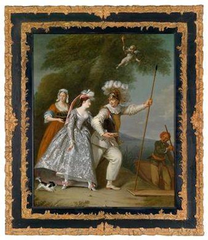 Portrait of an elegant gentleman as Pierrot in a commedia dell’arte interpretation of the Abduction of Helen by Christian Wilhelm Ernst Dietrich