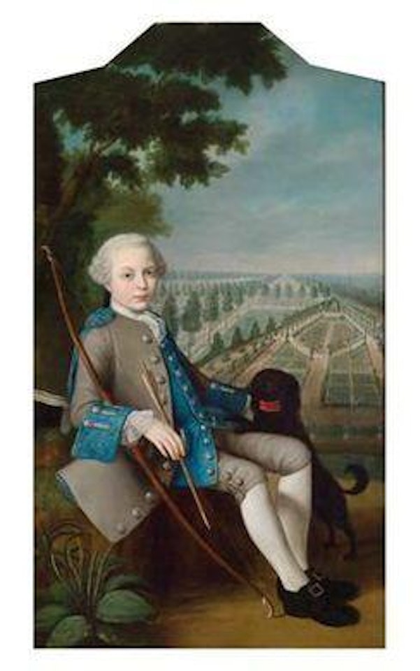 Portrait of a boy in a park landscape by French School