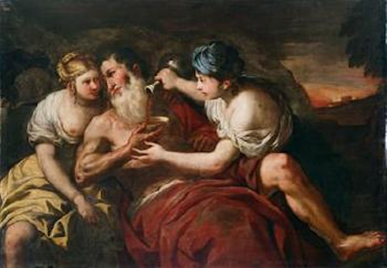 Lot and His Daughters by Neapolitan School
