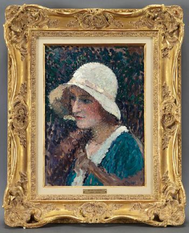 Jeune femme au chapeau by Henri Jean Guillaume Martin